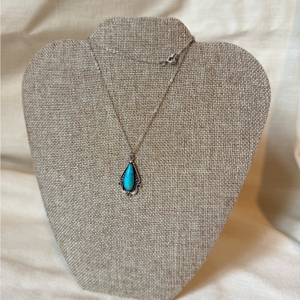 American Bell Trading Post Turquoise Sterling Silver Necklace